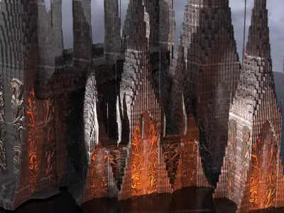 Norse Engraved Dark Tower Fortress kit bash  3D model