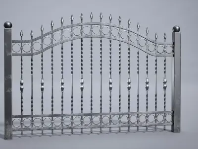 Steel Fence Free low-poly 3D model