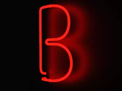 Neon Red Alphabet B 3D model