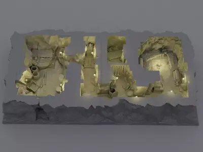 Small Bandit Hideout Tabletop Terrain 28 MM 3D print model