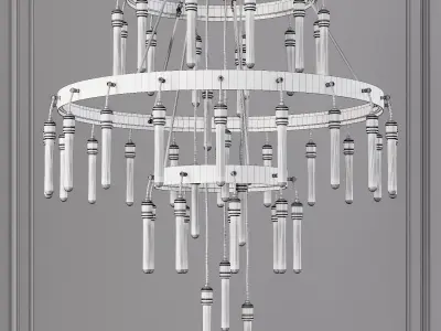 Restoration Hardware AXIS 3-TIER CHANDELIER 48 Brass 3D model