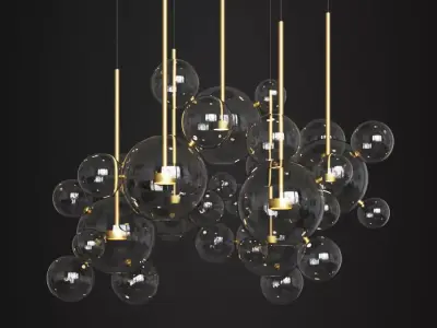 Giopato Coombes Bolle Circular Chandelier 34 Bubbl 3D model