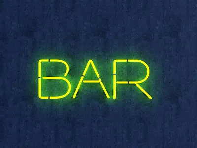 Bar Neon Sign Low-poly 3D model