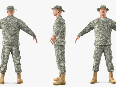 Rigged US Army Soldiers Collection for Maya 