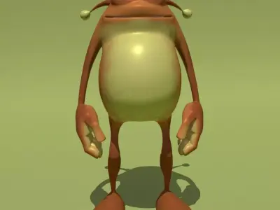 Orange Monster Low-poly 3D model