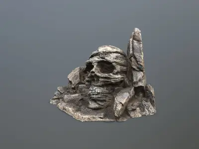 Skull Rock Low-poly 3D model 2