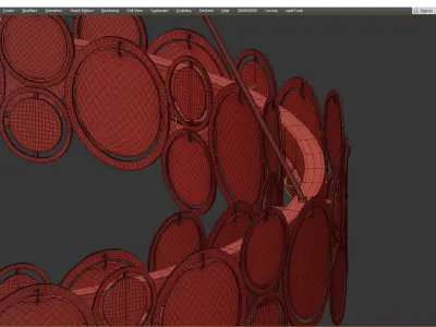 Golden Circles Low-poly 3D model