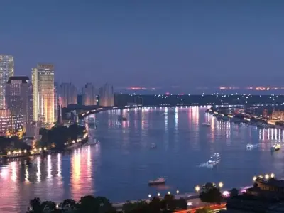 Modern City Animated   shanghai 3D model