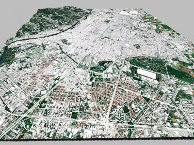 Cityscape Turin Italy 3D model