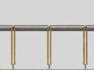 wooden pergola 3D model