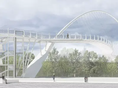 arch bridge 3d modell v2 Low-poly 3D model