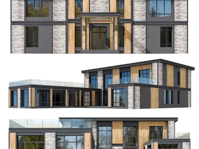 House in the Wright style 3 3D model