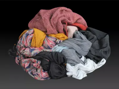 Pile of Cloths 5 Low-poly 3D model