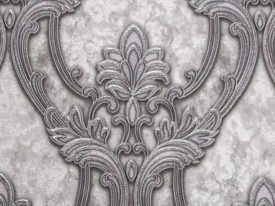 Graphite Baroque Lattice Wallpaper Texture