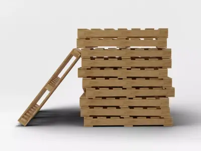 Stacks of Wooden Pallet 3D model