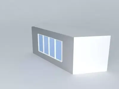 Slanted wall with window Free 3D model