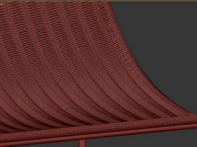 chair arm rattan 3D model
