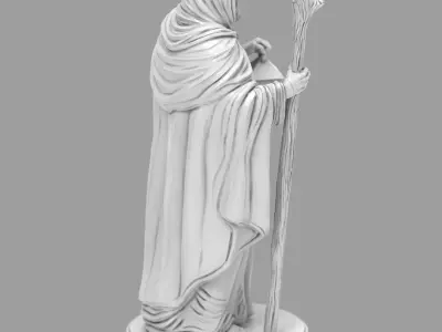 Saint Joseph Nativity Figure LED Ready Lantern  Staff  RPG  3D print model