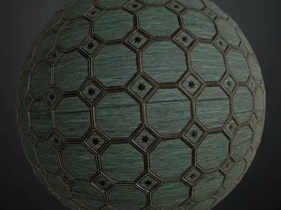 Studded Octagonal Teal Panel Texture