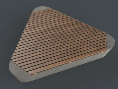 Modern Outdoor Bench 100 PBR Game Ready Low-poly 3D model