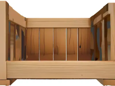 Rustic Wooden Storage Crate Low-poly 3D model