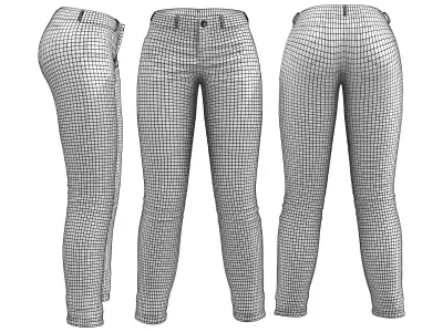 Sexy Blue Jeans Low-poly 3D model