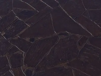 Polished Dark Slate Flagstones PBR Texture Texture