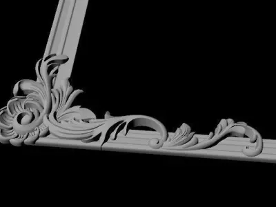 mirror ornate gold frame 3D model