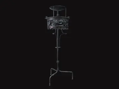 Medieval Torch V20 Low-poly 3D model
