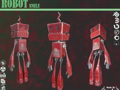 sci-fi -robot 01-robot smile 3D model