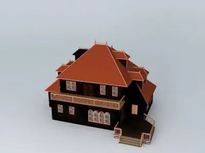 French Colonial Estate Free 3D model