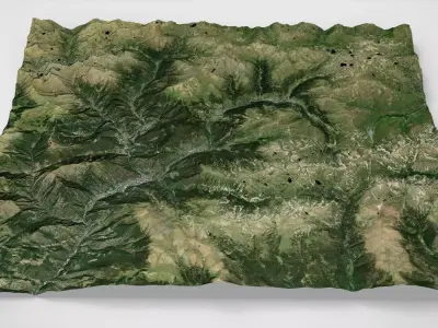 Mountain landscape principality Andorra 3D model