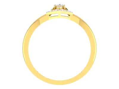 Light Weight Yellow Gold Diamond Ring  -R-4156 3D print model