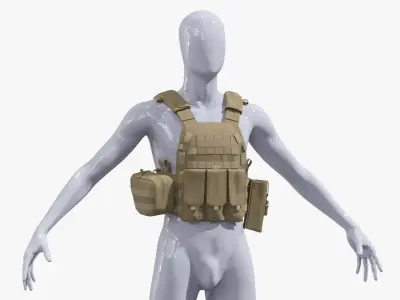  Coyote Brown Tactical Vest on Mannequin 