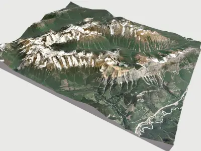 Mountain landscape Porcupine Peak British Columbia Canada 3D model