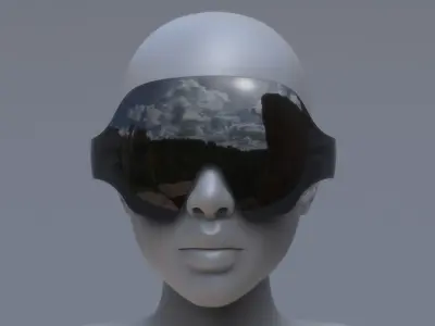 Fashion sci fi sun glasses mask 3D model