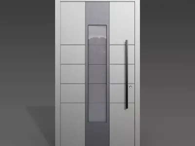 Modern Front Door Set  4 Variants 3D model