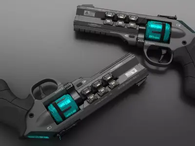 D-REV - sci fi revolver 3D model