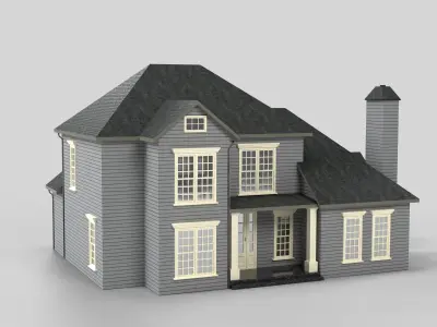 British House Design 13T2 Low-poly 3D model