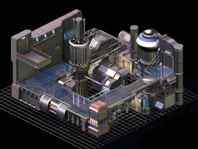 Future world - factory - indoor 3D model