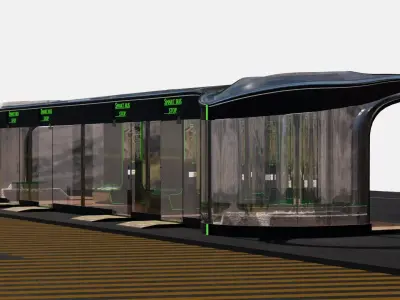 Bus Stop Shelter 3D model