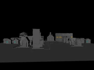 Urban Area Low-poly 3D model purchase