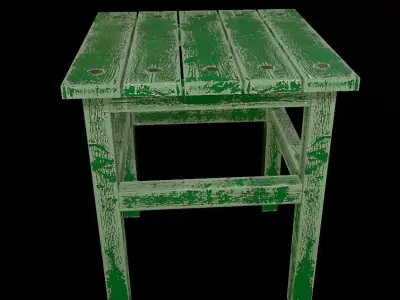 Stool trees low poly 6 texture options and high poly Low-poly 3D model