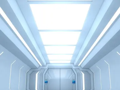 Sci Fi Room Low-poly 3D model 4