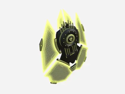 SciFi Shield A05 Black Yellow - Sci Fi Weapon Design Low-poly 3D model