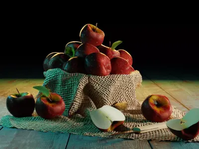 The still life of apples Free 3D model
