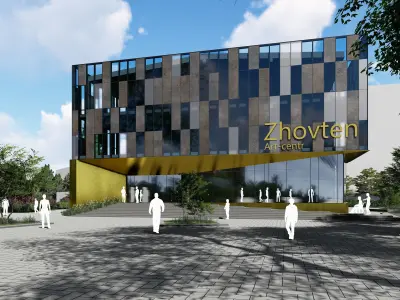 3D model of the cinema building reconstruction 6 versions 3D model