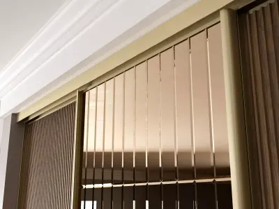 Sliding door mirror and wood door 3D model