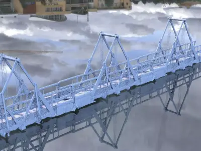 Bridge Thin with chains 3D model