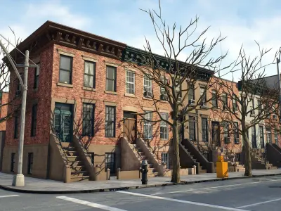 Generic Brooklyn Block  Low-poly 3D model